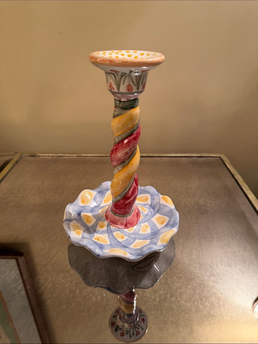 Vintage MacKenzie-Childs Aalsmeer 7½” Candlestick – Retired